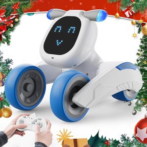 Robot Dog Toy for Kids, Remote Control Dog Robot, Voice & Touch Control Robot Pet Dog with LED/Record/Sing/Dance, Rechargeable Puppy Toys for 5 6 7 8 9 10 Year Old Boy Girl Ideas (Blue)